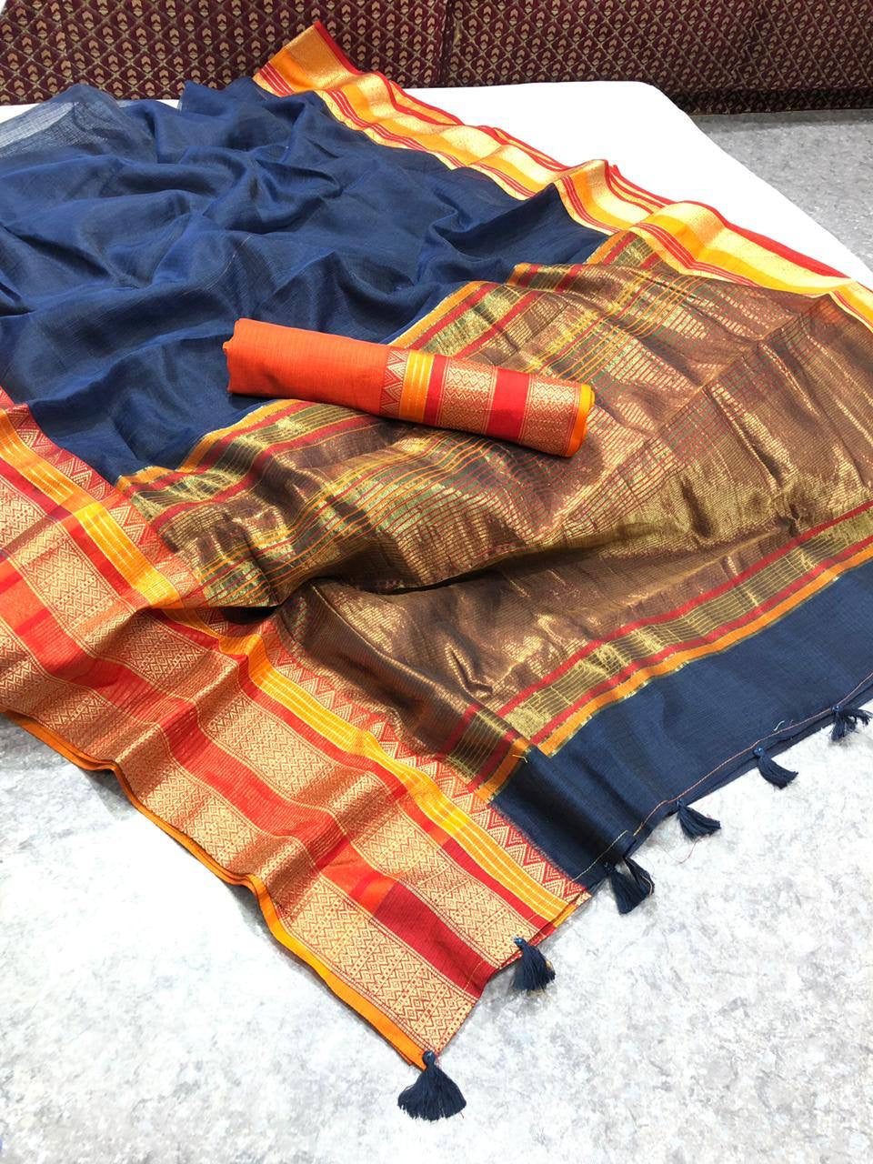 Rich Kora Cotton Saree